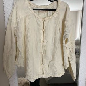 Free People crinkle cotton blouse